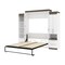 Bestar Orion 104W Queen Murphy Bed and Narrow Storage Solutions with Drawers (105W), White & Walnut Grey 116872-000017 - alternate 5